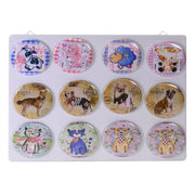 Set d'aimants en métal 12 pièces animaux d'âne avec présentoir cmø7,3