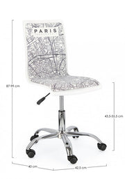 Chaise de bureau Young Paris similicuir 42,5 x 40 x 87 cm