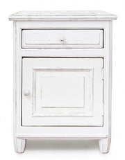 Colette 1 porte 1 tiroir bois blanc chevet 50 x 40 x 65 cm