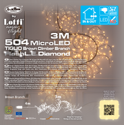 LIME CLIMBER Branche Marron 504 MicroLED FlashLED 4m+300cm Lumières de Noël