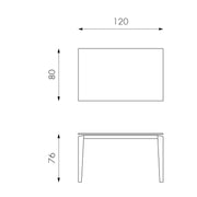 Table extensible avec plateau en céramique 120/170x80 cm