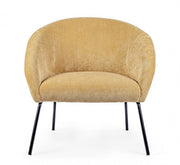 Fauteuil en velours jaune de style design