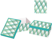 Boîte rectangulaire en carton de 1-10 losanges bleus cm37,5x29h16