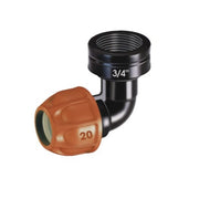 Raccord coudé pour tuyau 20mm avec filetage femelle 3-4
