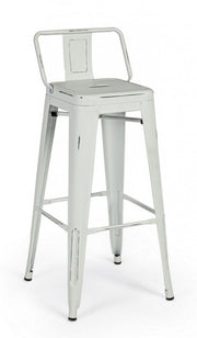 Tabouret haut de tabouret en acier au New Jersey blanc antique 94h cm