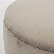 Tabouret Adeline en bois effet velours gris tourterelle