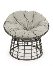 Extérieur pour fibre de fibre extérieure fibre grise avec coussin de diamètre molly 69x92x H78 cm