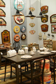 Table moderne avec plateau en fer marron cm 80 x 160 xh 76