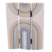 Paravent imprimé 3 panneaux bleu et orange 120,6x2,5xh180,6x2,5xh180xh180