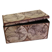 Malle pliante carte du monde rectangulaire cm76x38h38