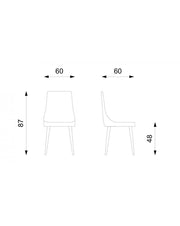 4x Sedia en Microfibre - Renard