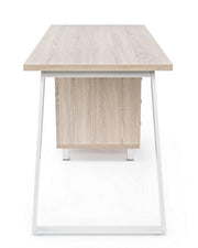 Bureau en bois blanc avec commode Armande cm 140 x60 x 76 h