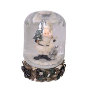 Boule en verre avec cylindre blanc père neige cmø8h10,5