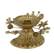 Bougeoir en métal doré pomme de pin cm ø12h6