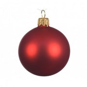 Boule de Noël en verre Rouge MAT 6 cm
