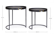 Set de 2 tables basses en acier noir Zeina