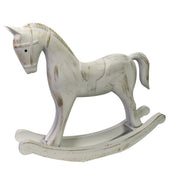 Cheval à bascule en bois blanc cm26,5x6,5h23