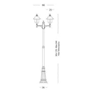 PALO avec structure de casting en aluminium gris et cuivre extérieur h. 244 cm