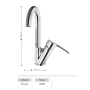 Robinet Dyno avec cartouche de 40 mm et finition chromée