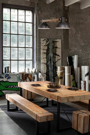 Tabouret bois métal industriel Garrett 45h cm