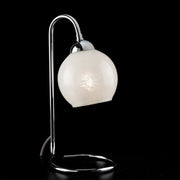 Lampe de chevet en fer chromé brillant verre blanc 1 lumière 15xh.31 cm