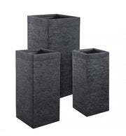 Lot de 3 grands vases graffiti noirs