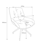 Chaise de salle à manger gris clair avec dossier en simili-cuir aragosta et pieds noirs