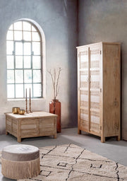 Pouf Leilani effet velours gris clair D45 cm