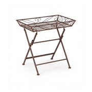 Table basse rustique en métal rectangulaire marron Melanie