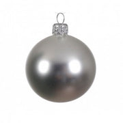 Boule de Noël en verre MATT Silver 6 cm