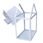 Lanterne en métal 1-3 blanc cm27x18,2h41-51