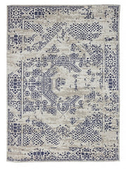 Tapis moderne en coton Bombay bleu 140x200 cm