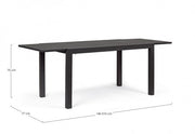 Table d'extérieur extensible en aluminium Anthracite 140 - 210x77x h75 cm