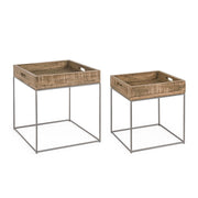 Set de 2 tables basses en bois de style industriel