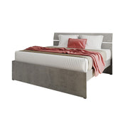 Lit simple et demi pour chambre en couleur gris béton cm 200x131xH 98