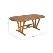 Table d'extérieur extensible ovale en bois d'acacia 150 - 200x90x h74 cm