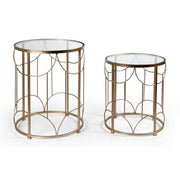 Ensemble de deux tables autour du salon Gold Glass Floor