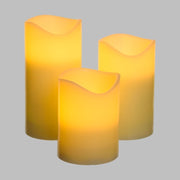 Set 3 Bougies Avorio LED IR Ø75xH10-12,5-15cm
