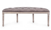 Banc en velours gris tourterelle Tilde de style classique