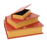 Boîte à livres en similicuir 1-3 guirlande rouge cm32x24h8