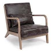 Fauteuil en similicuir avec coussin de style vintage