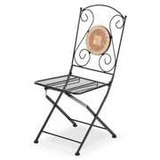 Chaise pliante en fer pour extérieur Noir ZEUS 42x55x h95 cm Set 2 pièces