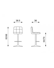 2x Sgabello en similpelle Kurt STS