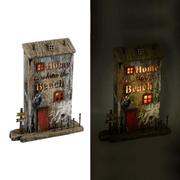 Poulpe en bois de maison de décoration de mer avec led cm22x6,5h27