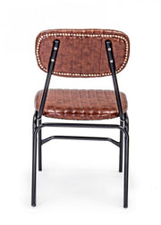 Chaise Debbie vintage orange foncé en éco-cuir