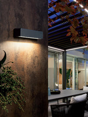 Applique en aluminium moulé avec diffuseur en verre transparent blanc