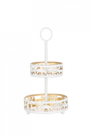 Lot de 2x Supports à gâteaux 2P Whitley Blanc