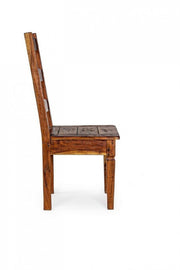 Chaise Chateux en bois d'acacia rustique antique
