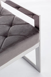 Banquette en velours gris Sveva 97 x 44 cm