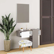 Console d'entrée Efes Mocha Blanc avec Miroir 100 x 30 x 72,5 cm